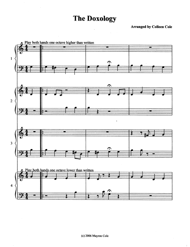 The Doxology Ensemble Conductor's Score