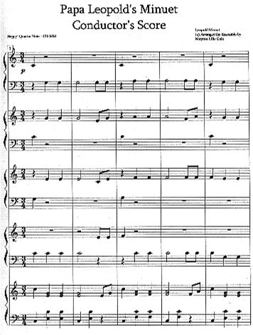 Papa Leopold's Minuet Ensemble Conductor's Score