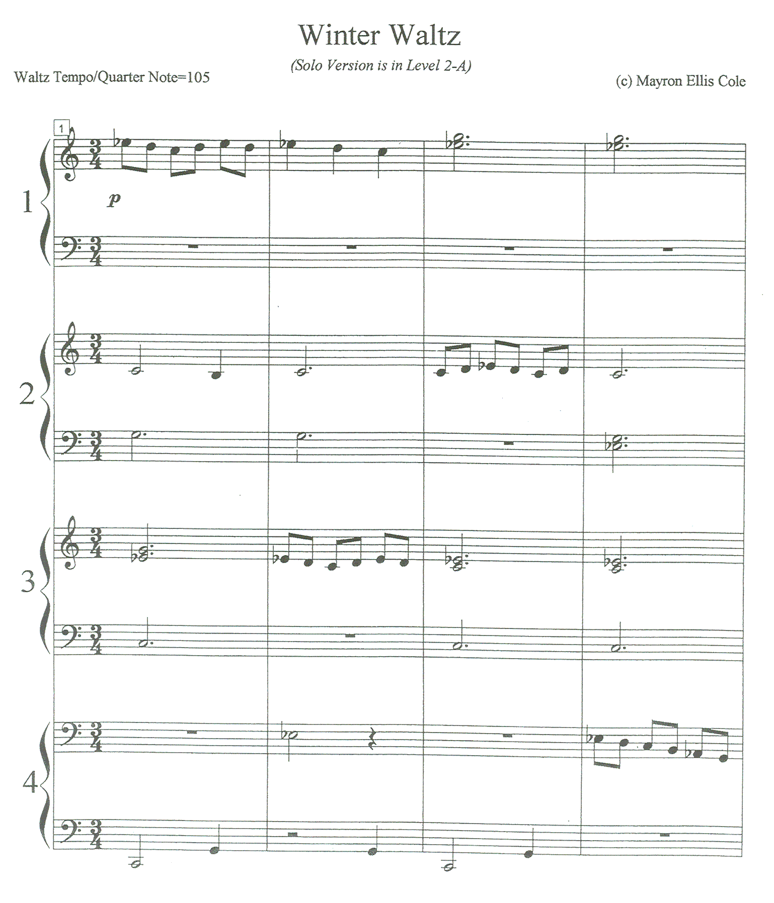 Winter Waltz Ensemble Score