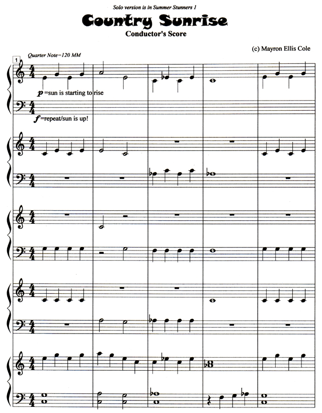 Score for Country Sunrise Ensemble