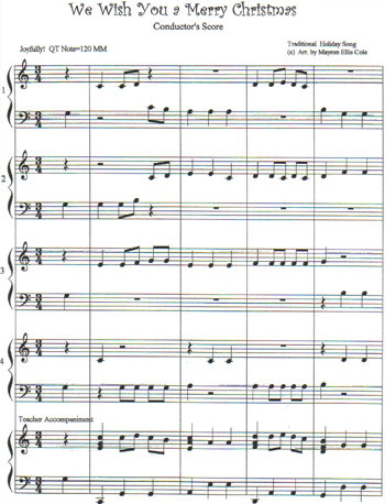 We Wish You A Merry Christmas Beginner Ensemble Score